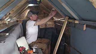 Ceiling tiles on the mini camper