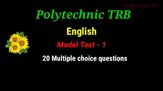 Polytechnic Trb English model test - 1//Multiple choice questions