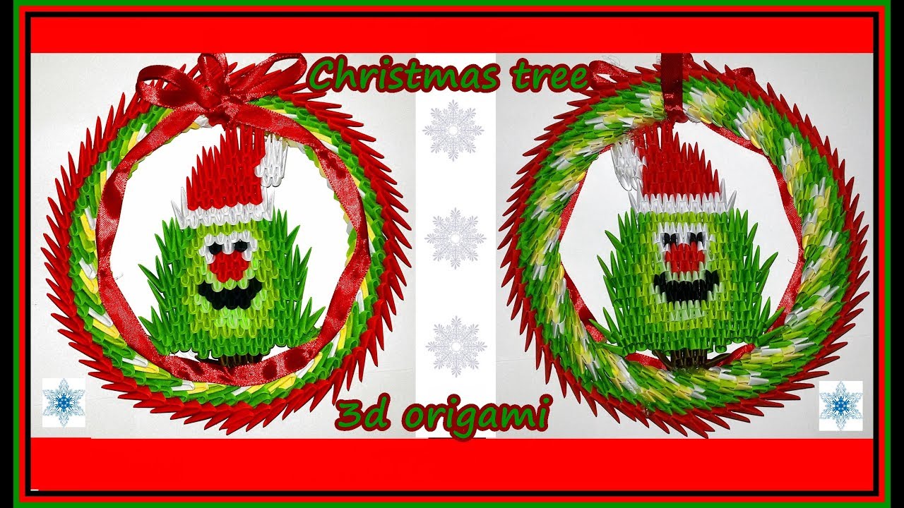 3d origami Christmas tree toy. Tutorial.