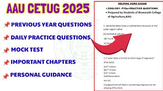 AAU CETUG 2025 PYQ and Latest exam pattern basis practice questions l helping agro assam