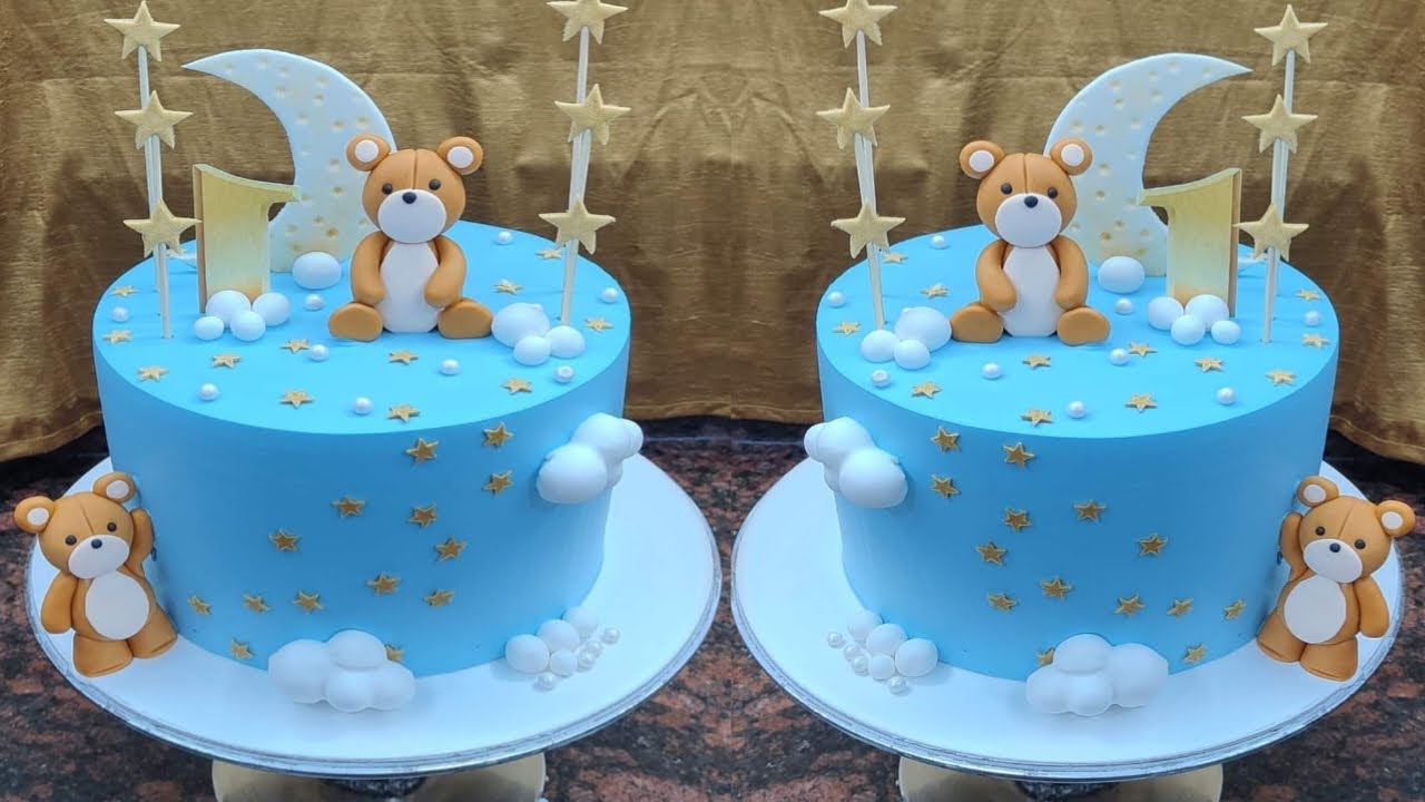 first birthday cake for baby boy | Teddy Bear Cake Design | Baby Boy ...