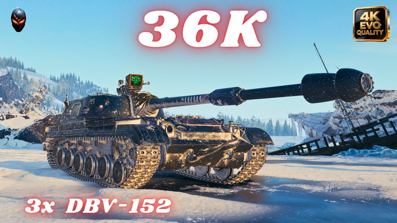 36K Damage 3x DBV-152  (13.2K - 5 Kills & 12.8K & 10.8K) World of Tanks #wot