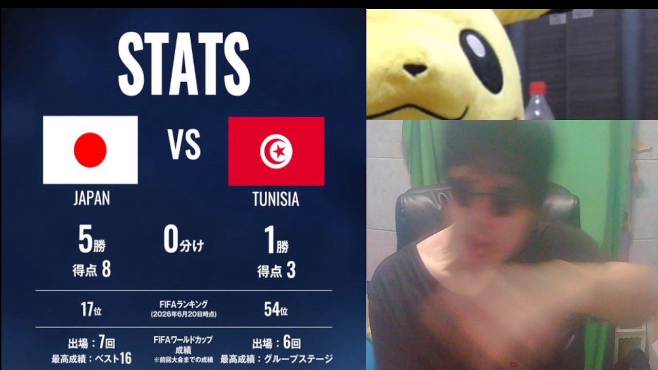 FIFAワールドカップ 2026】日本VSチュニジア戦を同時視聴する枠 - YouTube