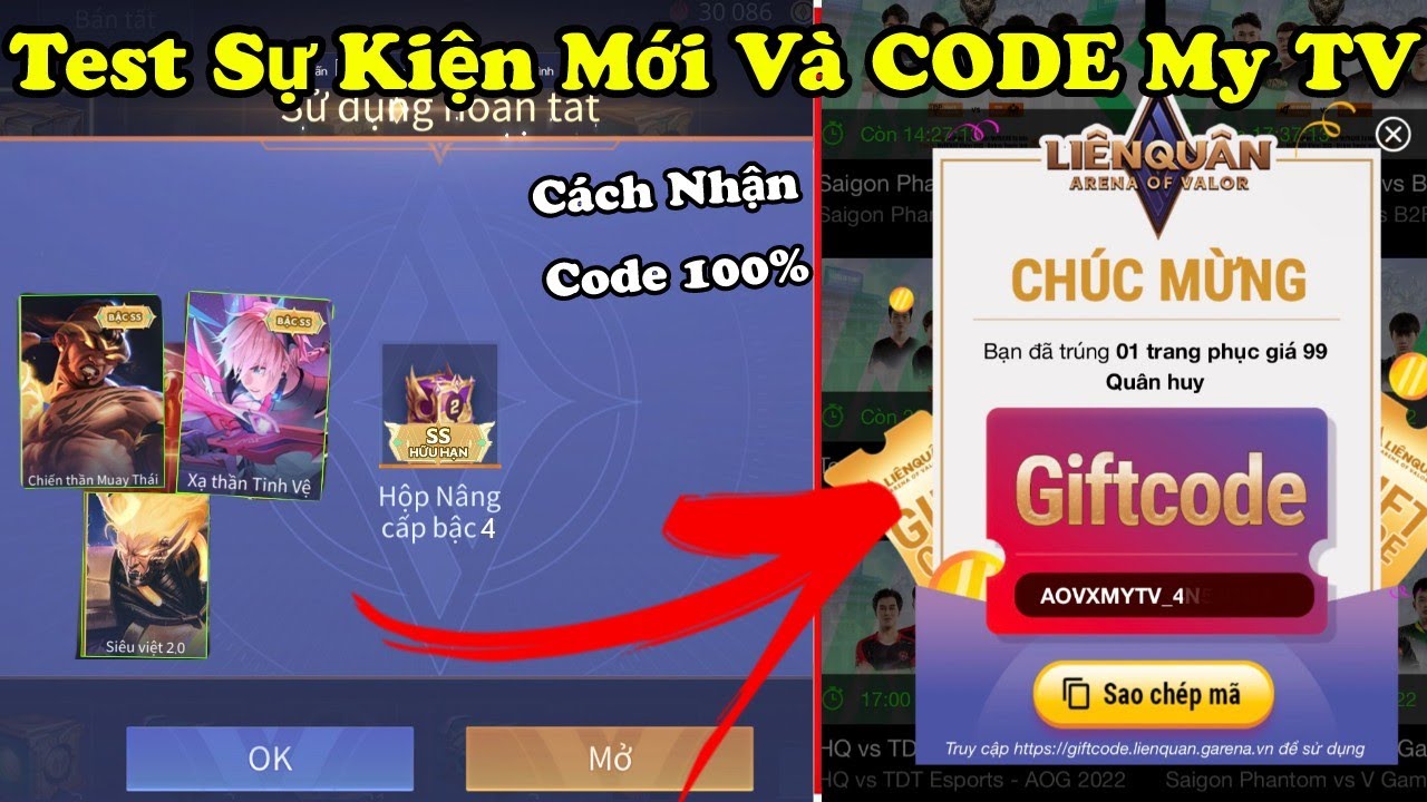 Liên Quân | Test Rương Nâng Cấp Nhận Skin SS Và Cách Nhận CODE My TV Thành Công 100% Nhận Quà