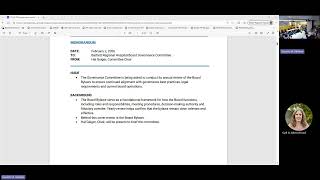 February 2, 2026 Board Governance Committee Meeting