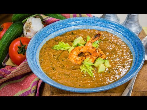 Video: Gazpacho With Shrimp, Avocado And Almond Note