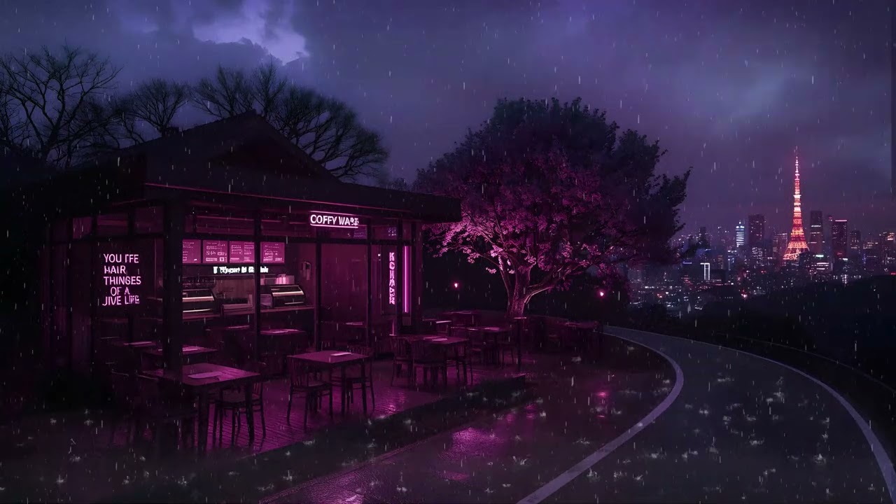 Osaka Late Night Nostalgia 🌙 Lofi HipHop Cafe Mix🌨️ Rain lofi