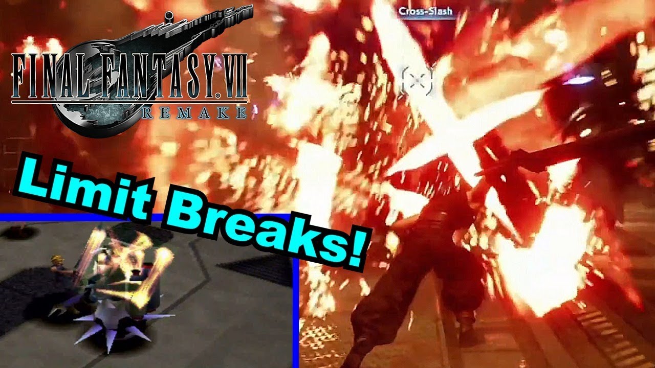 pic Final Fantasy 7 Remake Limit Breaks ff7 remake limits vs original ff7 limits cross slash big shot somersault