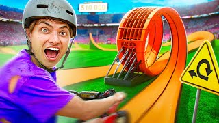 LAST TO STOP RIDING WINS $100,000!! (Ultimate Backyard Obstacle Course)