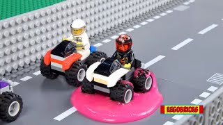 LEGO Hurdle Race with Dinosaur and Slime | ST020 | Lego ATV Race | lego hulk videos | LegoBricks