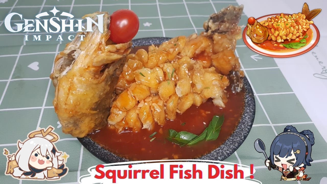 Squirrel fish dish! Genshin Impact dish YouTube