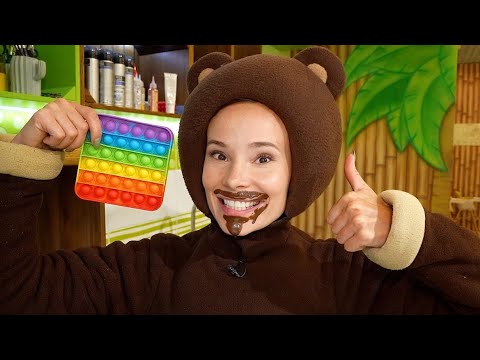 Видео: Маленькая Вера и медведь - Делаем шоколадный поп-ит в парке развлечений Тейкабум