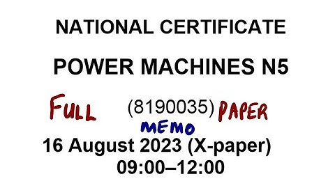 Power Machines N5 AUGUST 2023 MEMO FULL PAPER @mathszoneafricanmotives