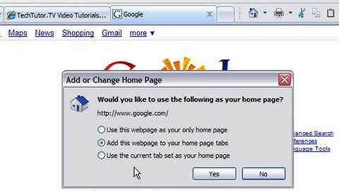 Set Homepages for Tabs in Internet Explorer 7