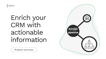 vizrm - enrich Pipedrive & HubSpot with actionable information to close enterprise deals repeatably
