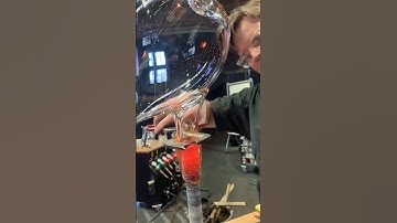 Glass BLOWING making a huge glass vase (ASMR)