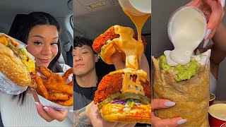 TIKTOK MUKBANG COMPILATION 24 | CHIPOTLE , DAVES HOT CHICKEN ETC