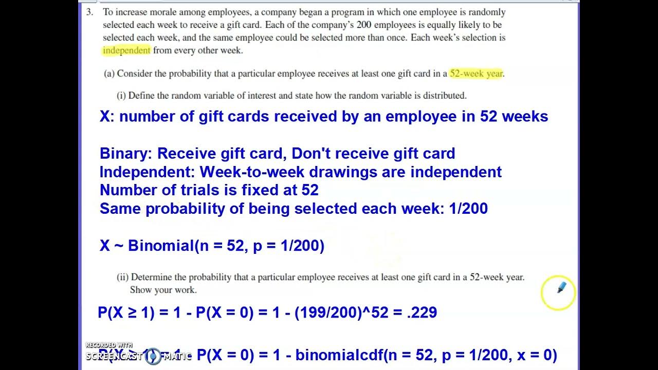 2021 AP Statistics Free Response Question 3 YouTube