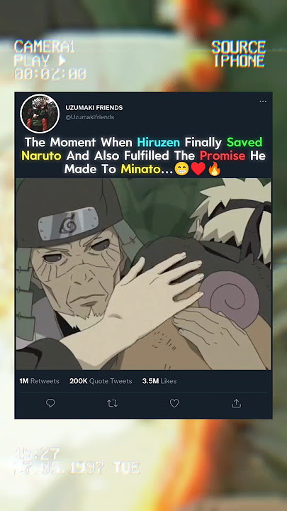 😁 WHEN HIRUZEN FINALLY SAVED NARUTO AND ALSO FULFILLED THE PROMISE...♥️ #hiruzen #narutoshippuden