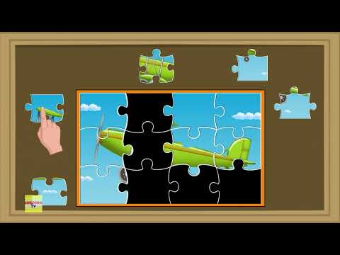 Biplane Puzzle, Animated Cartoon Video For Kids