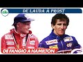 De lauda  prost  de fangio  hamilton