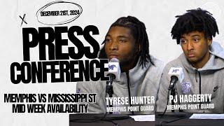 Memphis vs Mississippi St Post Game: Tyrese Hunter & PJ Haggerty