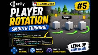 Player rotation in Unity 3D in 3 Minutes | Game Part - 3 (Beginner Tutorial 2026). #games #education