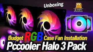 Pccooler Halo Frgb 3 In 1 Kit 3M120Halo 120Mm 3 Pack Rgb Case Fan Unboxing Installation