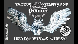 Short TimeLapse | Demon Tattoo | Heart Wings Chest | Serce Skrzydla