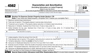 IRS Form 4562 walkthrough (Depreciation and Amortization)