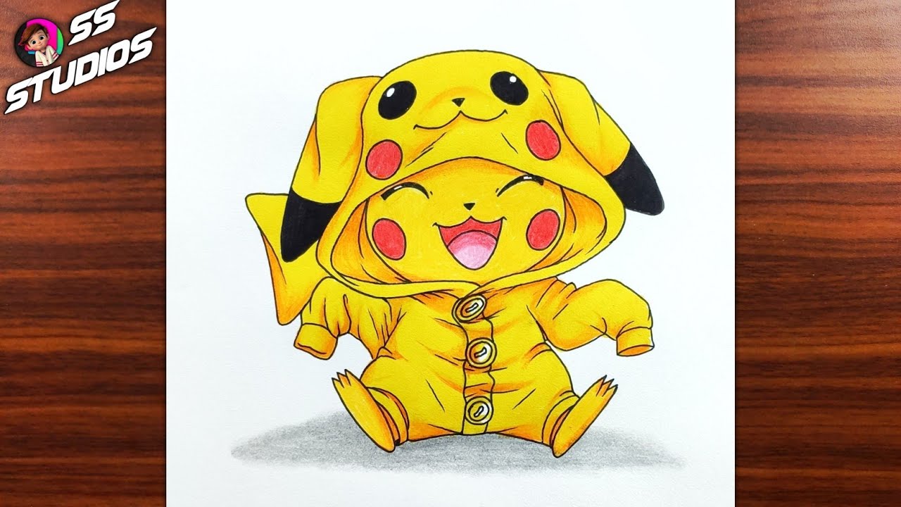 How To Draw Cute Pikachu with Color Pencil | Pokemon - Easy Step ...