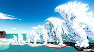 EVOLUTION of ICE GODZILLA Size Comparison VS King Ghidorah + Shimo - ARBS