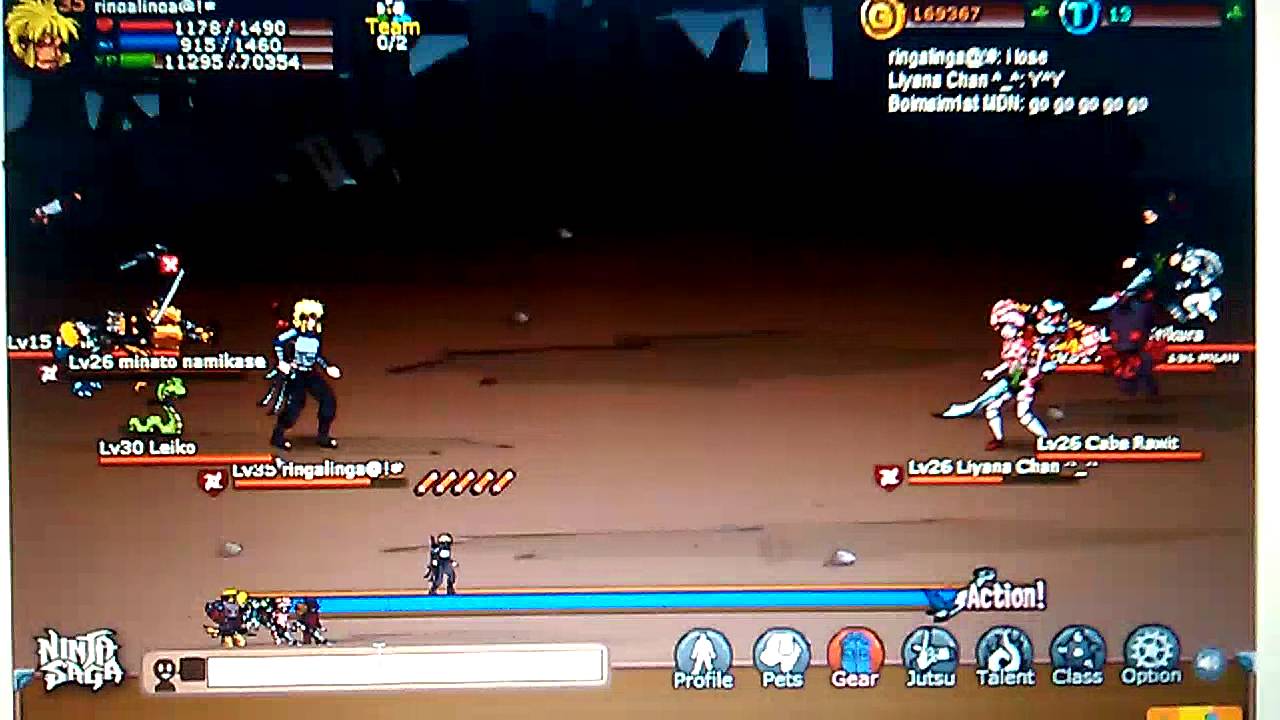 Ninja Saga 2vs2 PvP then freeze