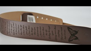 Leather Guitar Straps - Custom Engraved - Brown