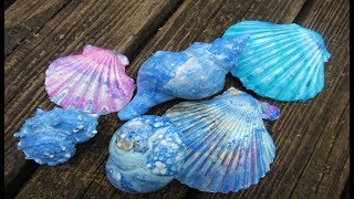 Step By Step Acrylic pour over Shells Beach Fun!