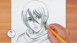 How to Draw Mikasa Ackerman Step by Step || Easy anime drawing || Easy drawing ideas for beginners