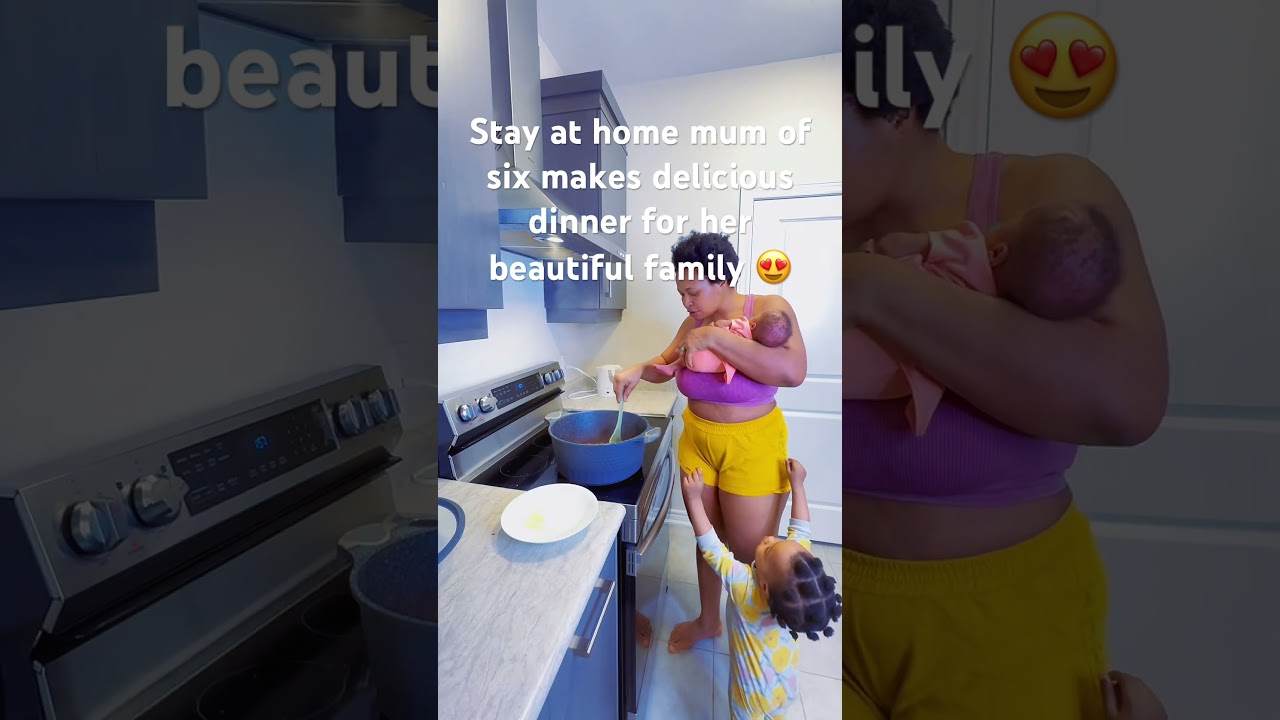 Stay at home mum of six prepares a delicious dinner for her beautiful family 