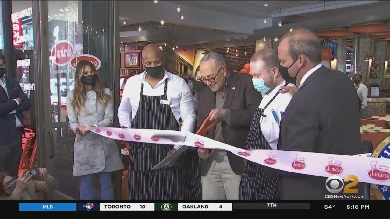 Junior's Cheesecake Holds Grand Reopening In Times Square