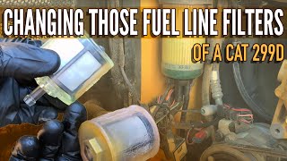 Changing the Fuel Filters, Fuel Pump & Replacing Belts  CAT 299D Skid Steer