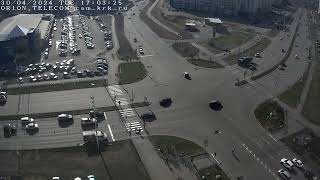 Нанесение дорожной разметки на перекрестке Некрасова   Кирова в Абакане 30 апреля 2024