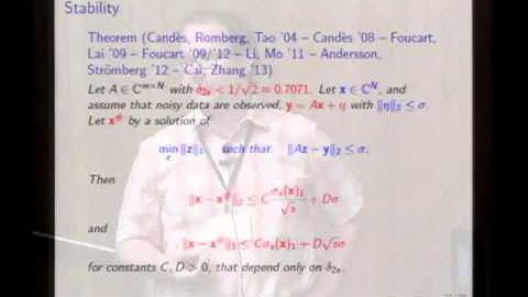 ERPEM 2014 - Compressive Sensing with Structured Random Matrices - Part 01