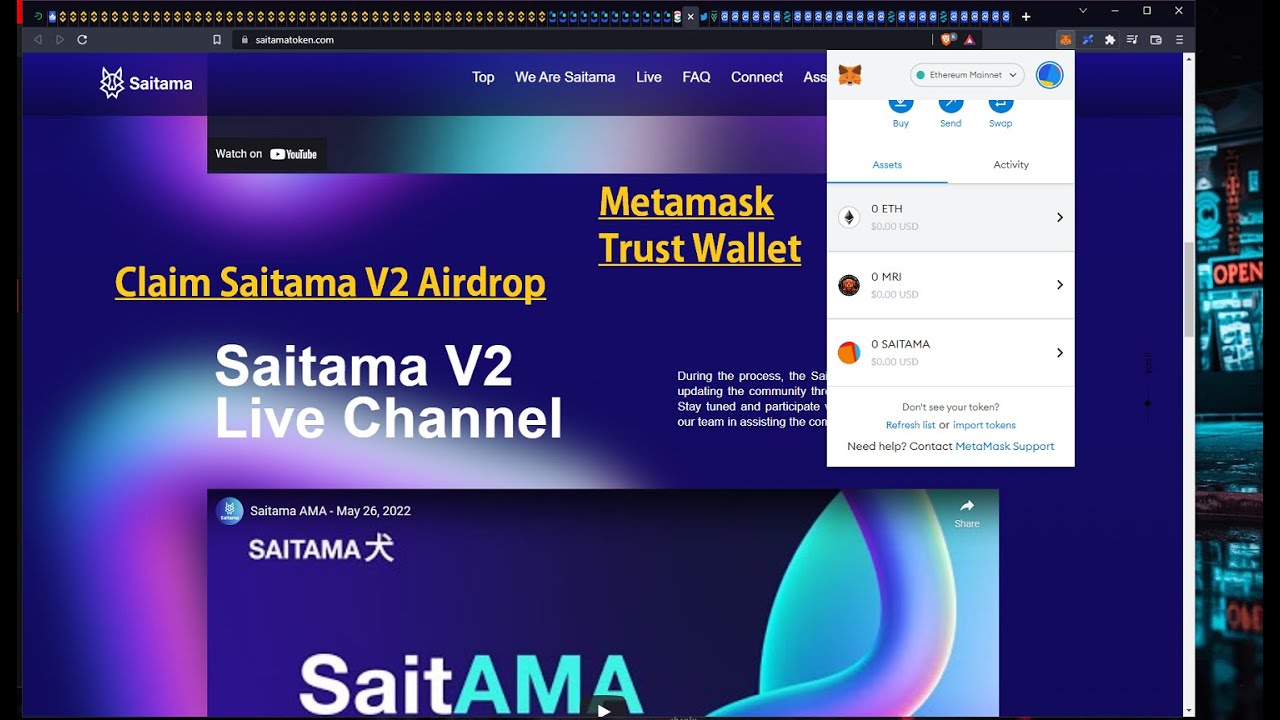 How to Add Saitama Inu V2 to Metamask and Trust Wallet | Claim Airdrop