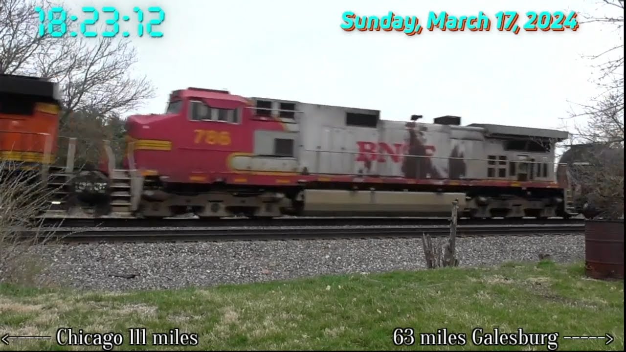 3/17/24 BNSF Mendota Sub Trains w/ Nice Fake K3HL, K5HA Thing, 4 Grain ...