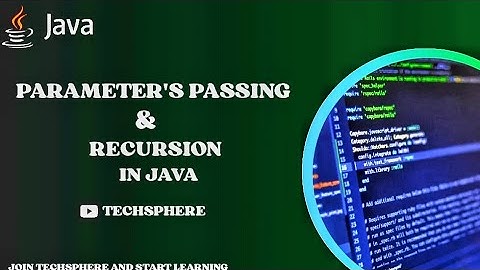 PARAMETER PASSING AND RECUSRION.  @TechSphere-l1l
