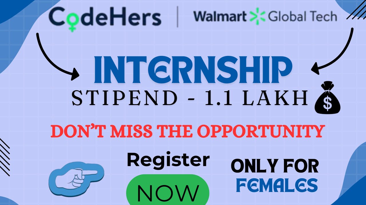 CODEHERS 2025 || WALMART || STIPEND BASED INTERNSHIP OPPORTUNITY FOR ...