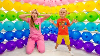 Cubo de globos y otros desafíos divertidos para niños con Chris y mamá