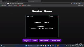 snake game webgl website javascript css html