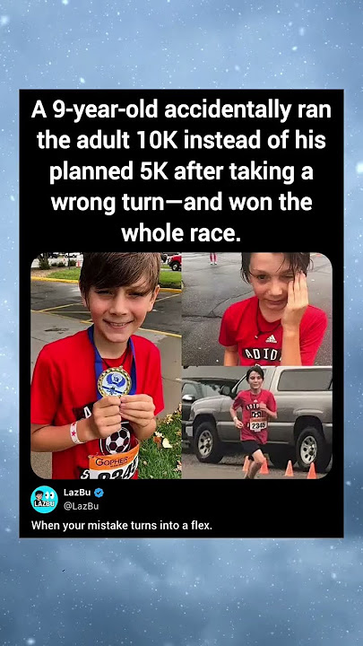A 9-year-old accidentally ran the adult 10K instead of his planned 5K after taking a wrong turn