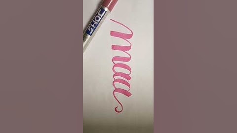 How to write MAA❤in calligraphy #calligraphy #maa #brushpen #trending #shorts