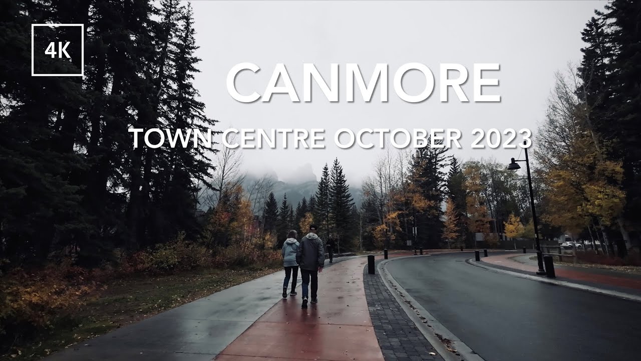 [4K Walk] 🇨🇦 Canmore October 2023 Beautiful Canadian Mountain Town 🏔️ | カナダ・ロッキー山脈